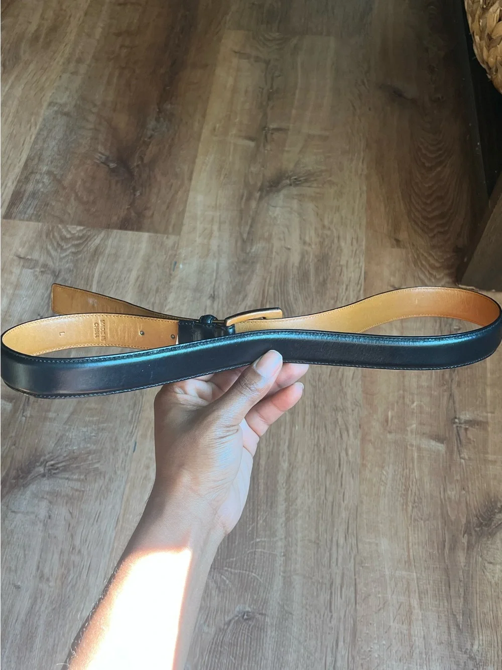 Polo by Ralph Lauren Black Italian Leather Belt equestrian detailing